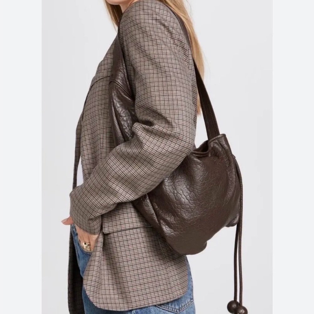 NWT Marni Small Napa Hobo Bag Purse Chocolate Leather Slouchy